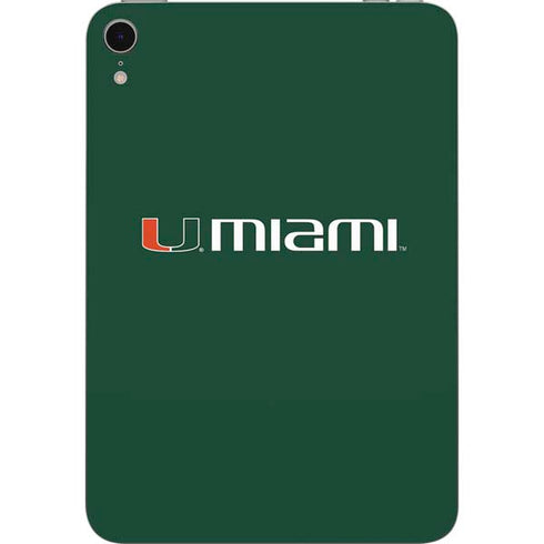 University of Miami Horizontal Mark on Green Apple iPad Mini Skin