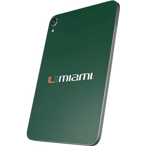 University of Miami Horizontal Mark on Green Apple iPad Mini Skin