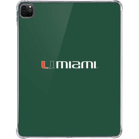 University of Miami Horizontal Mark on Green iPad Pro 11in (2024) Clear Case