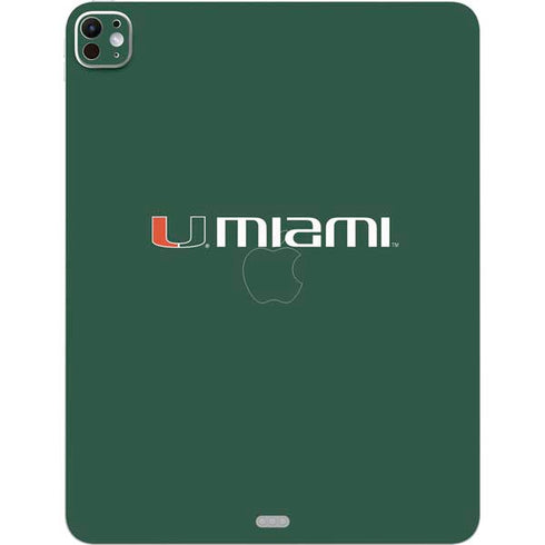 University of Miami Horizontal Mark on Green iPad Pro 13in M4 (2024) Skin