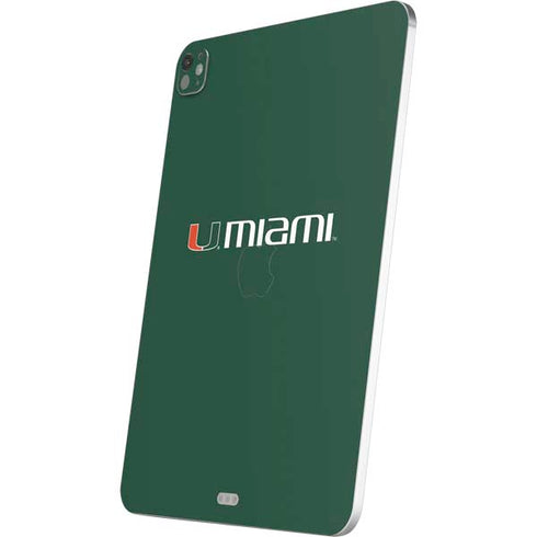 University of Miami Horizontal Mark on Green iPad Pro 13in M4 (2024) Skin