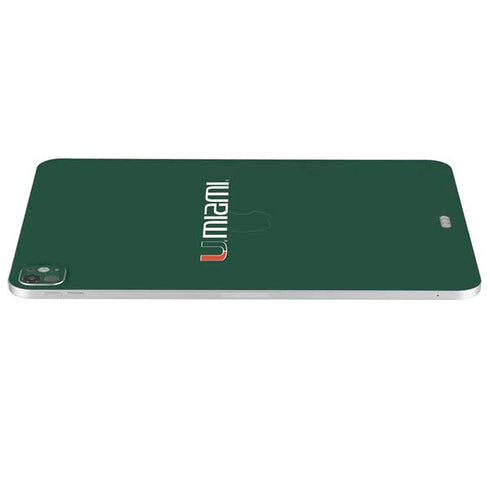 University of Miami Horizontal Mark on Green iPad Pro 13in M4 (2024) Skin