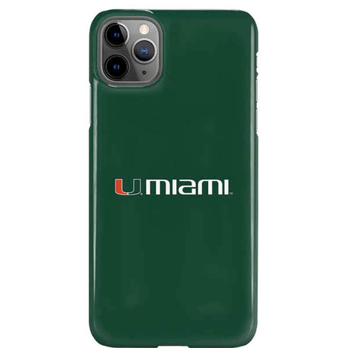 University of Miami Horizontal Mark on Green iPhone Cases