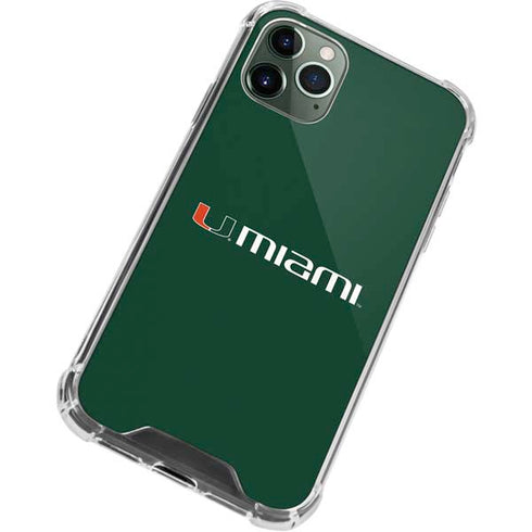 University of Miami Horizontal Mark on Green iPhone 12 Pro Max Clear Case