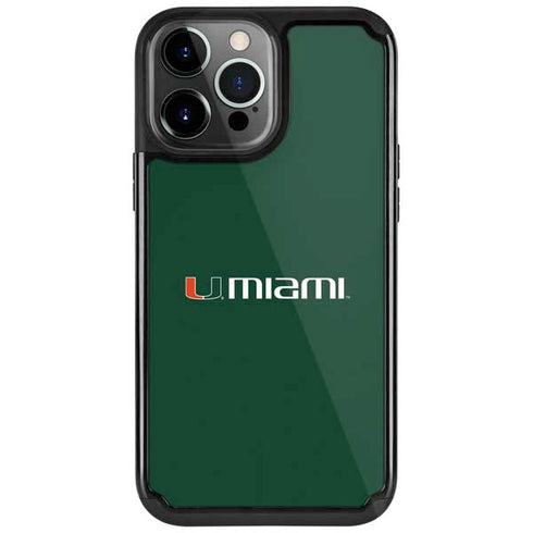 University of Miami Horizontal Mark on Green iPhone Cases