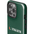 University of Miami Horizontal Mark on Green iPhone 15 Pro Impact Case