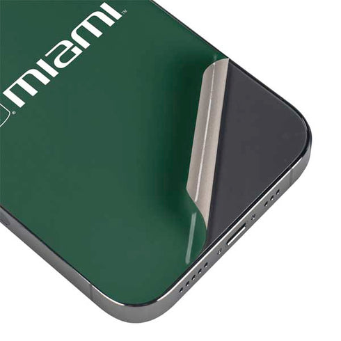 University of Miami Horizontal Mark on Green iPhone 15 Pro Max Skin