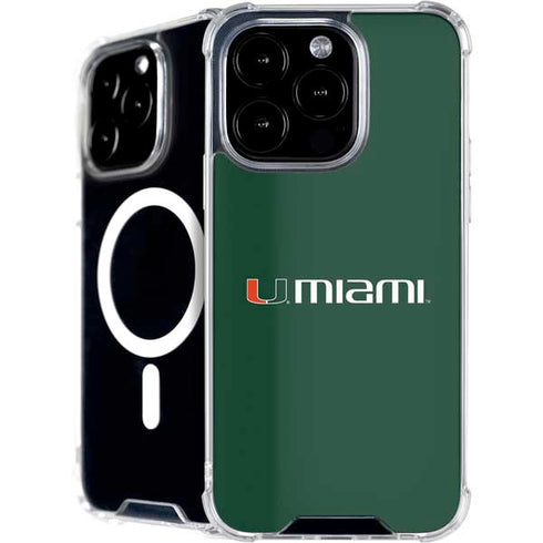 University of Miami Horizontal Mark on Green iPhone 16 Pro MagSafe Case