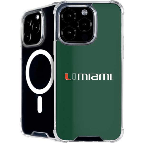 University of Miami Horizontal Mark on Green iPhone 16 Pro Max MagSafe Case