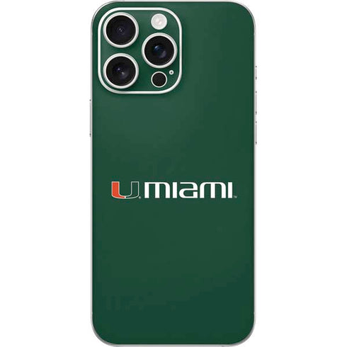 University of Miami Horizontal Mark on Green iPhone 16 Pro Max Skin