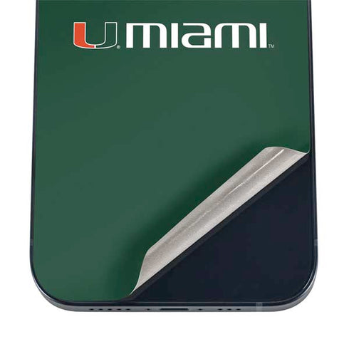 University of Miami Horizontal Mark on Green iPhone 16 Skin
