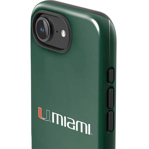 University of Miami Horizontal Mark on Green iPhone 16e Impact Case