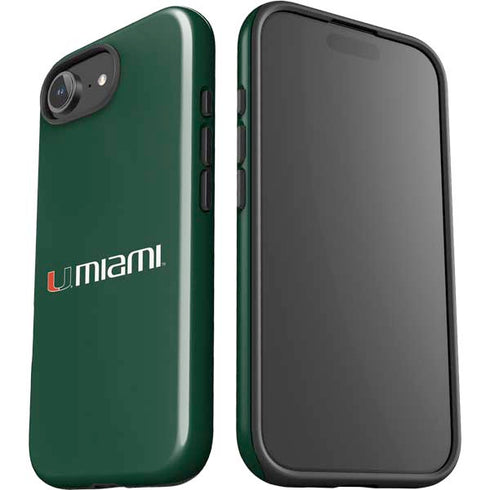 University of Miami Horizontal Mark on Green iPhone 16e Impact Case