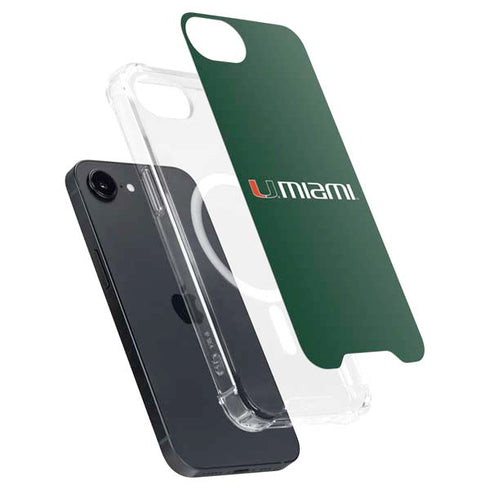 University of Miami Horizontal Mark on Green iPhone 16e MagSafe Case