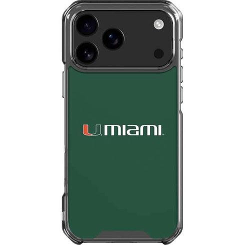 University of Miami Horizontal Mark on Green iPhone 18 Pro Max Clear Case