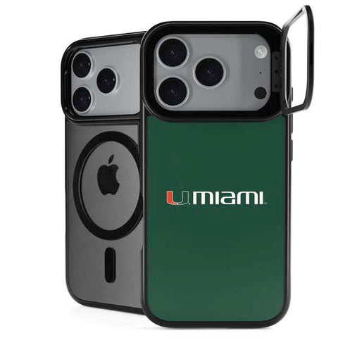 University of Miami Horizontal Mark on Green iPhone 18 Pro Max Kickstand Case