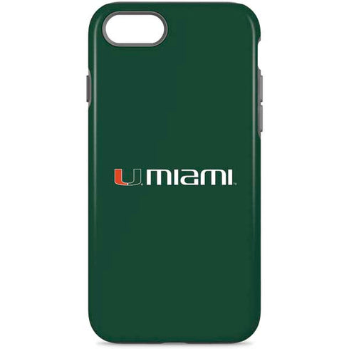 University of Miami Horizontal Mark on Green iPhone Cases