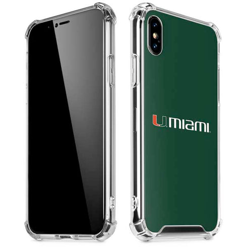 University of Miami Horizontal Mark on Green iPhone X/XS Clear Case