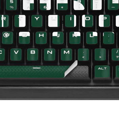 University of Miami Horizontal Mark on Green K95 RGB PLATINUM Mechanical Gaming Keyboard Skin