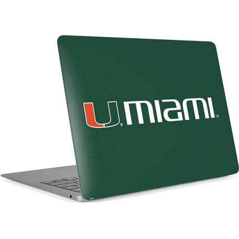 University of Miami Horizontal Mark on Green Apple MacBook Air Skin