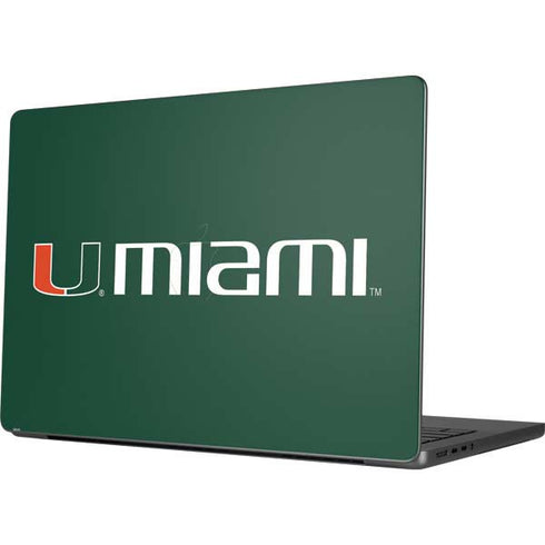 University of Miami Horizontal Mark on Green Apple MacBook Pro 14-inch Skin