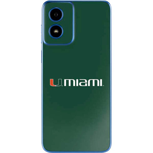 University of Miami Horizontal Mark on Green Moto G Play 4G (2024) Skin