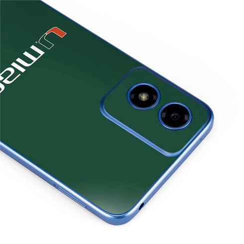 University of Miami Horizontal Mark on Green Moto G Play 4G (2024) Skin