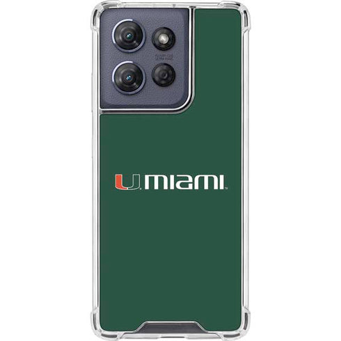 University of Miami Horizontal Mark on Green Moto G Power 5G (2025) Clear Case