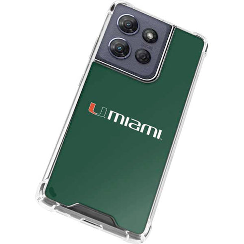 University of Miami Horizontal Mark on Green Moto G Power 5G (2025) Clear Case