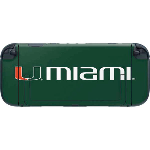 University of Miami Horizontal Mark on Green Nintendo Switch 2 (2025) with Joy-Con Skin