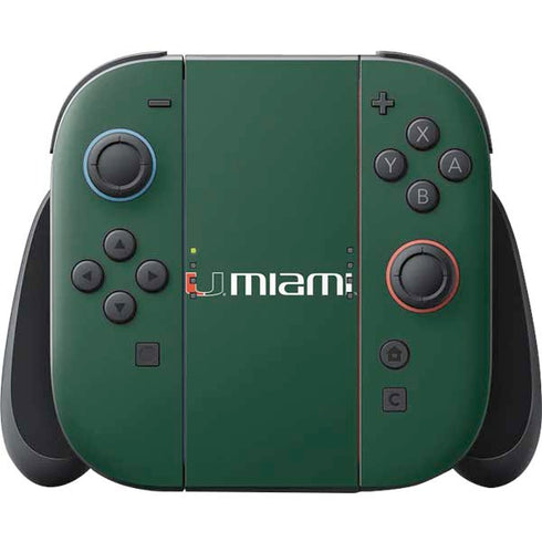 University of Miami Horizontal Mark on Green Nintendo Switch 2 (2025) Joy-Con Controller Skin
