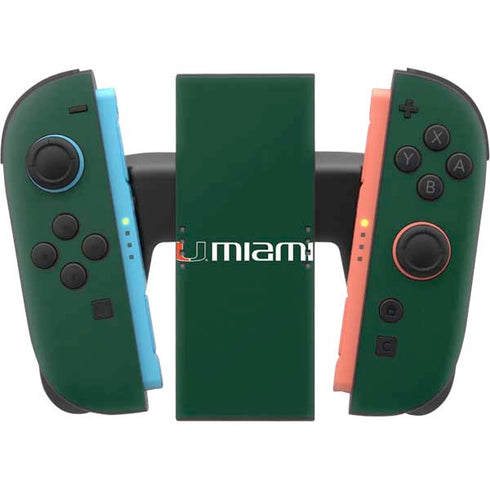 University of Miami Horizontal Mark on Green Nintendo Switch 2 (2025) Joy-Con Controller Skin