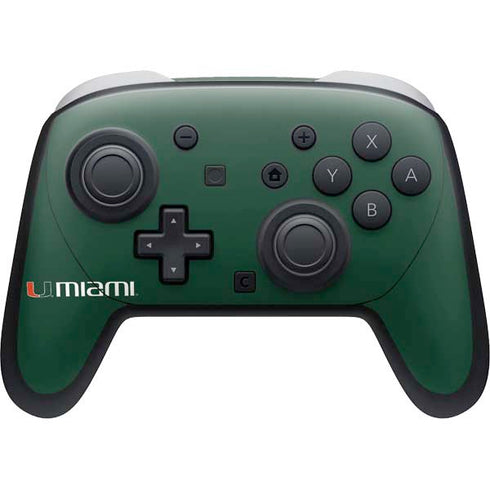 University of Miami Horizontal Mark on Green Nintendo Skins