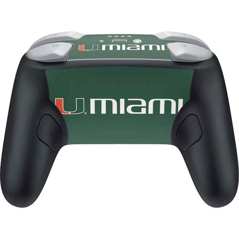 University of Miami Horizontal Mark on Green Nintendo Switch 2 (2025) Pro Controller Skin