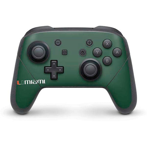 University of Miami Horizontal Mark on Green Nintendo Skins