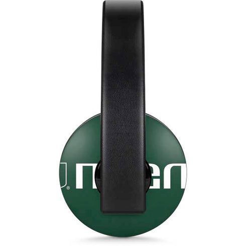 University of Miami Horizontal Mark on Green PlayStation 4 Gold Wireless Headset Skin