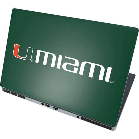 University of Miami Horizontal Mark on Green Dell Precision Skin