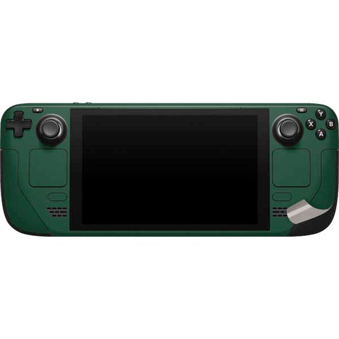University of Miami Horizontal Mark on Green Steam Deck Handheld Gaming Computer Skin