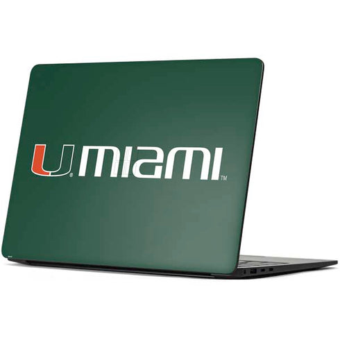 University of Miami Horizontal Mark on Green Surface Laptop 7 13.8in Skin
