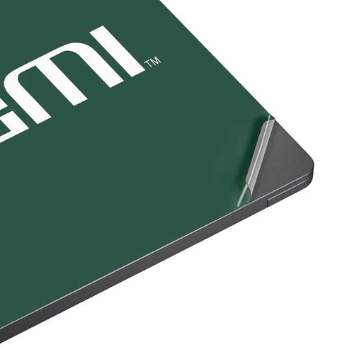 University of Miami Horizontal Mark on Green Surface Laptop 7 13.8in Skin
