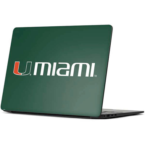 University of Miami Horizontal Mark on Green Surface Laptop 7 15in Skin