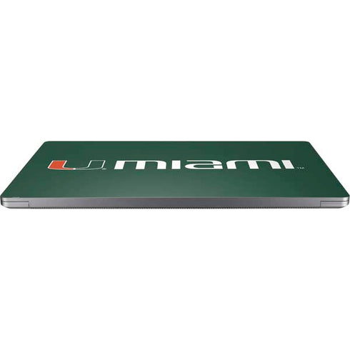 University of Miami Horizontal Mark on Green Laptop Skins