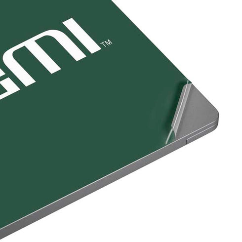 University of Miami Horizontal Mark on Green Laptop Skins
