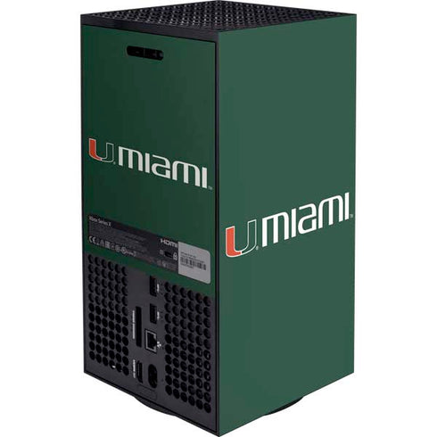 University of Miami Horizontal Mark on Green Xbox Series X Bundle Skin