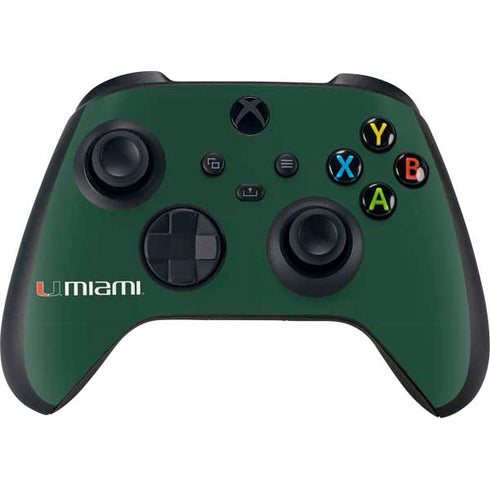 University of Miami Horizontal Mark on Green Xbox Series X Bundle Skin
