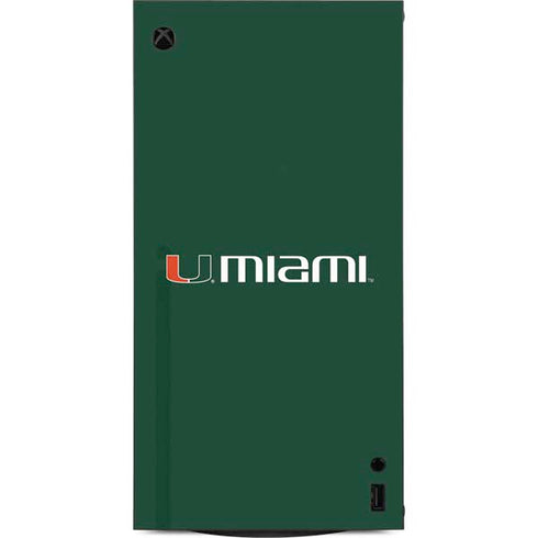 University of Miami Horizontal Mark on Green XBox Series X Digital Edition Console Skin
