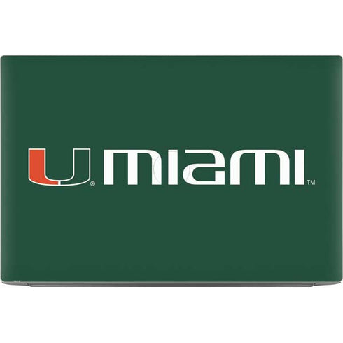 University of Miami Horizontal Mark on Green Dell XPS Skin