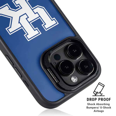 University of Kentucky UK on Blue iPhone 14 Pro Kickstand Case