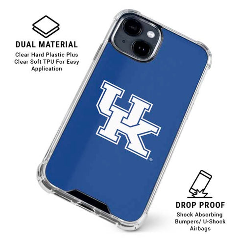 University of Kentucky UK on Blue iPhone 15 Clear Case
