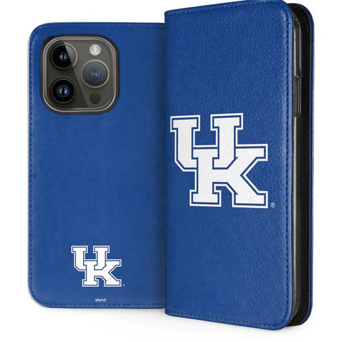 University of Kentucky UK on Blue iPhone 15 Pro Folio Case